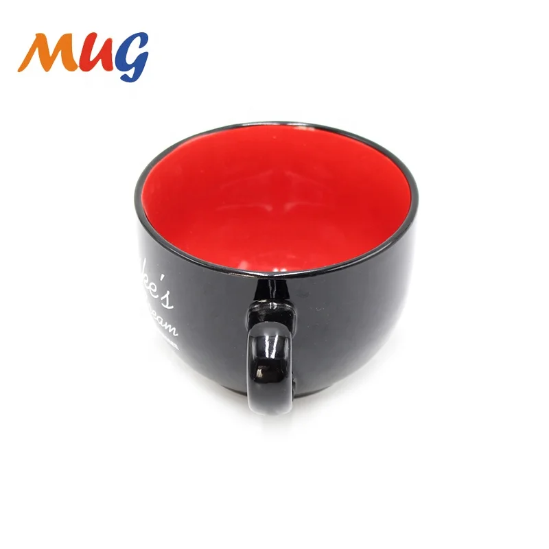 Big capacity customization logo color glaze Ceramic stoneware soup mug