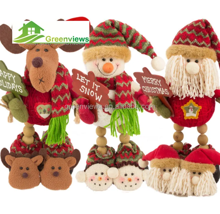
Christmas stuffed standing plush reindeer snowman Santa claus stuffed toys 