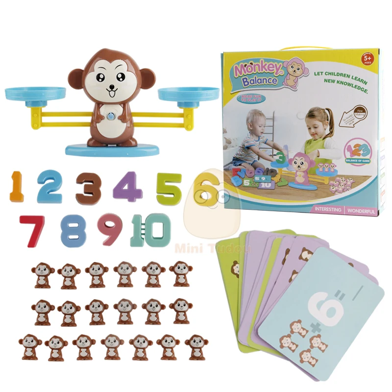 Monkey Balance Tool Children Digital Game Kids Counting Toys Learning Math Addition Montessori Educational Math Toy