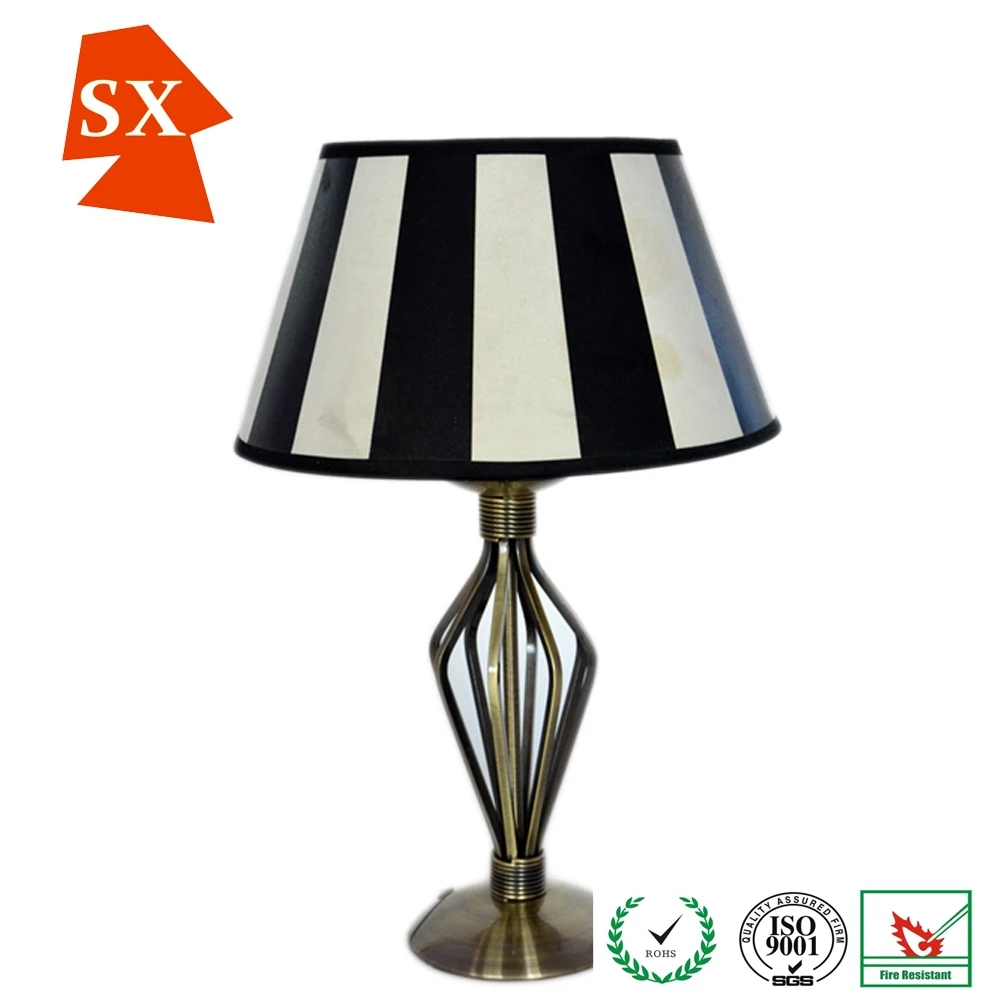 
Striped ribbon TC fabric desk lampshade 