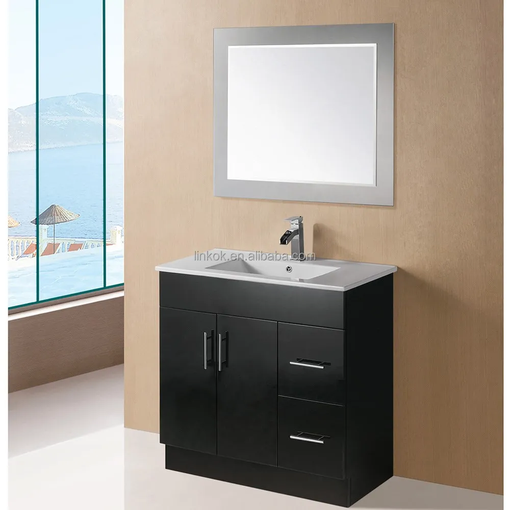 High Quality 36 inch Free Standing Single Basin Ceramic Top Bathroom Cabinet