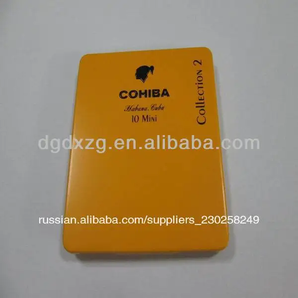 rectangular metal cigar box