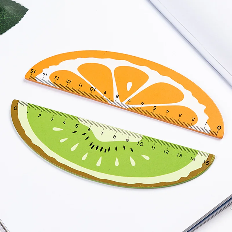 
sell well 15cm Cute cartoon fruit ruler wood material for office 