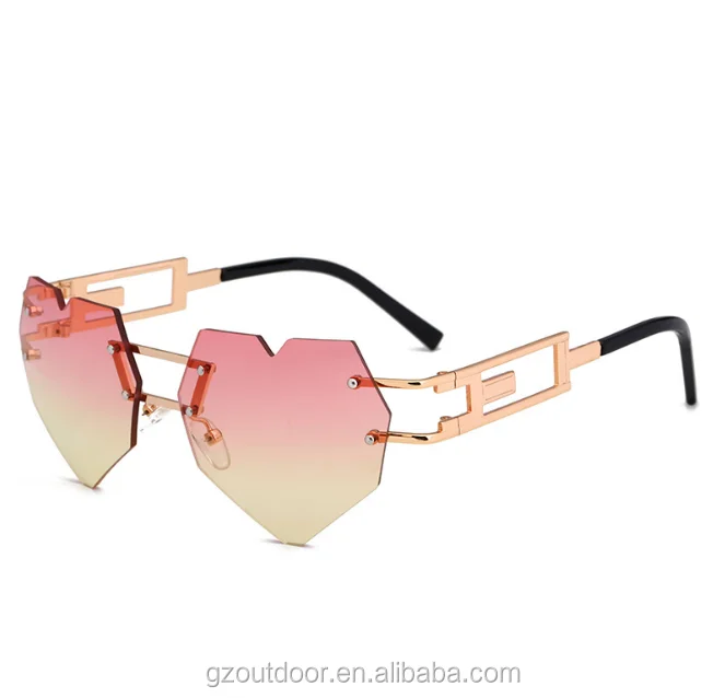 
2018 520 heart shape rimless dropship sunglasses,eyewear usa south africa resin ,drop ball test stock sunshades 