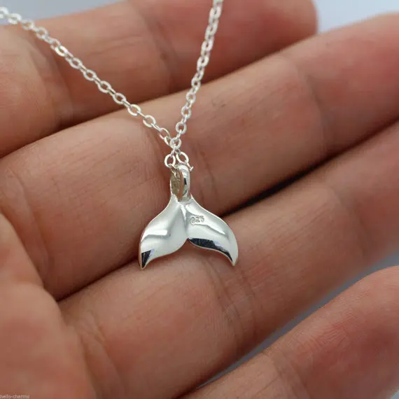 Necklace Sterling Silver Ocean Jewelry Whale Tail Charm S925 Necklace