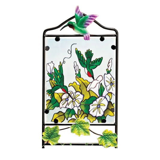 Цветочная тема витражное стекло с металлической рамкой садовая