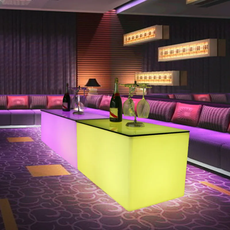 High quality led rechargeable bar table,led wedding table for indoor and outdoor