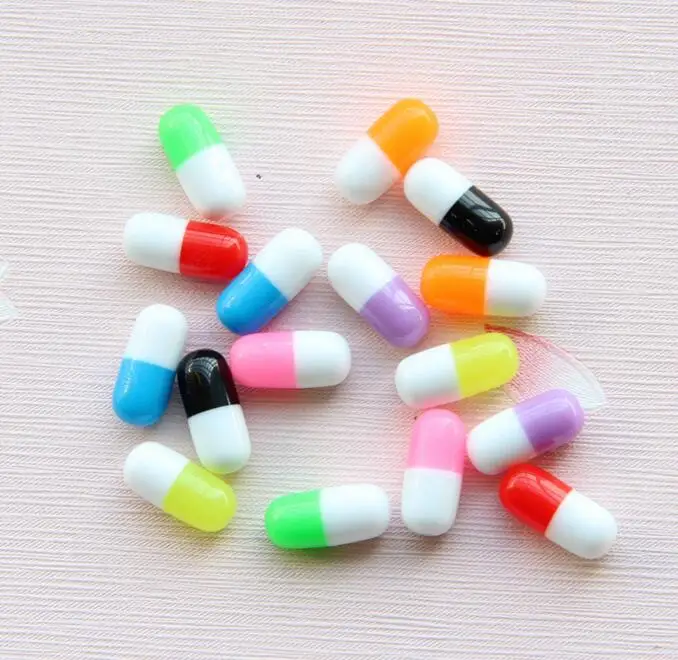 Large Size Simulation Pill Beads Resin Candy Charms For Slime Making Kit Phone Decoration