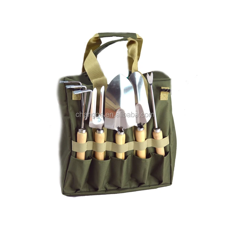 10-piece Gardening Tool Set including Folding Stool Seat with Backrest