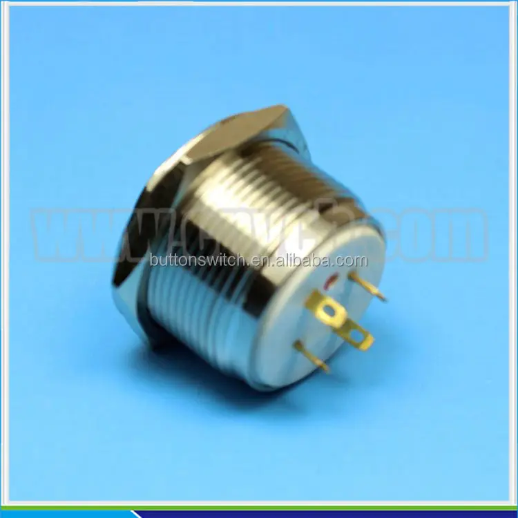 2208 Stainless Steel LED Backlit Blacken Push Button 22mm Waterproof Push Button Switch 12V