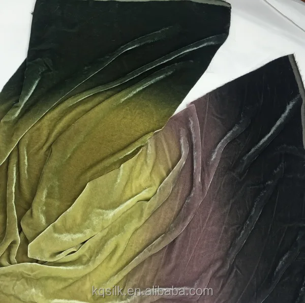 
Hangzhou ladies garment hand print shade col silk velvet fabric 