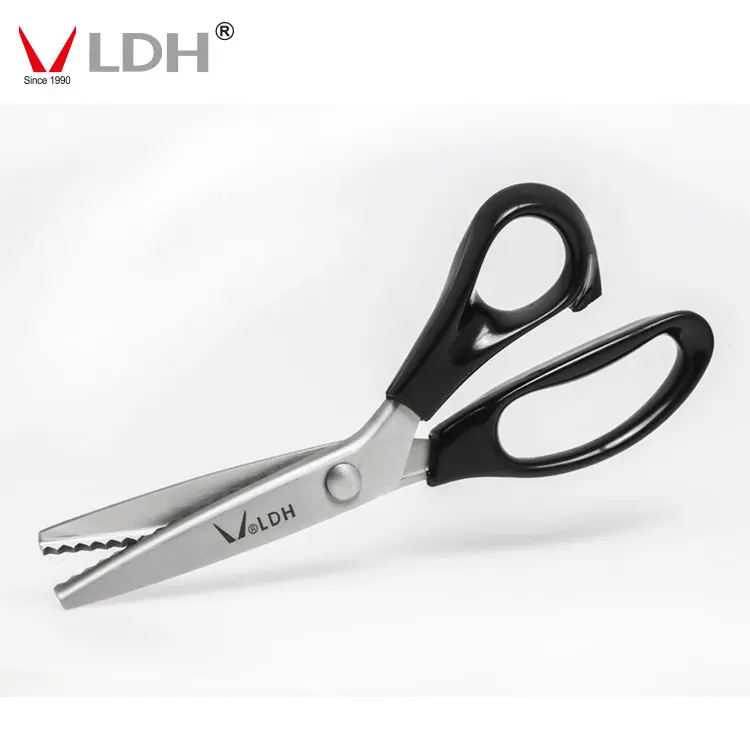9 дюймов ножницы с тупыми с большими зубцами 3Cr13 нержавеющая сталь фабричные образцы резки зигзаг ножницы