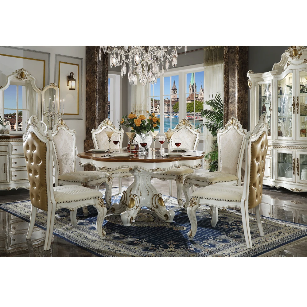 
Longhao Furniture american style luxury long dining table set 