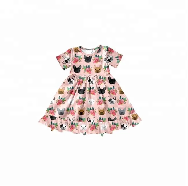 
kids clothes dress short sleeve beautiful frocks party dresses one piece with cute animal printed girl cute clothes 