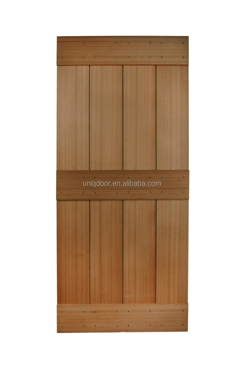 
Stain Grade Mahogany Solid Wood DIY Bathroom Barn Door Models With Hanging Sliding Track System 