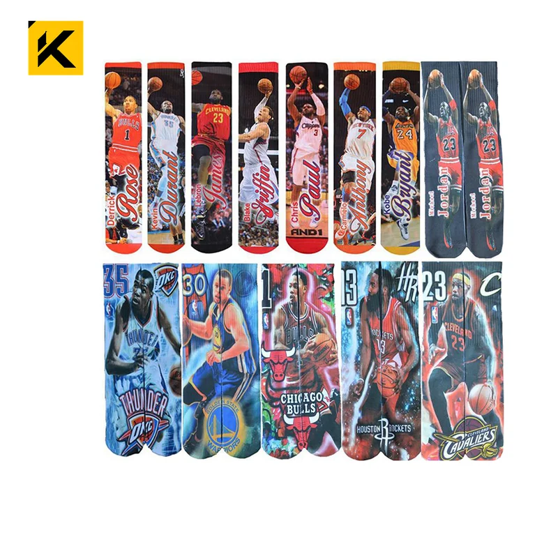 KT1-A651 photo sock cheap custom photo graphic full spray print socks printing cheap printed heat transfer socks