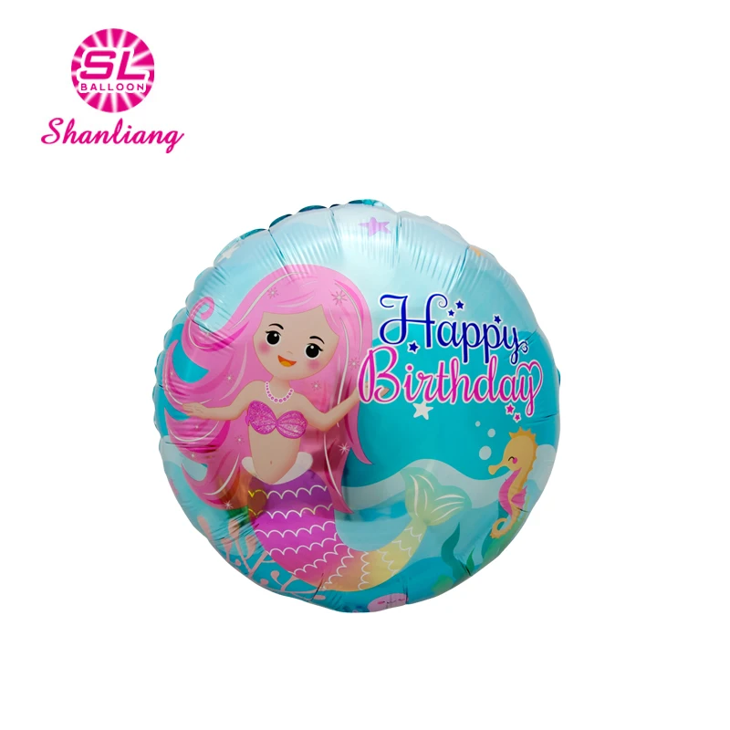 Round boy girl party decoration 18 inch foil balloon China Factory Custom logo colorful pattern Spanish happy birthday balloons