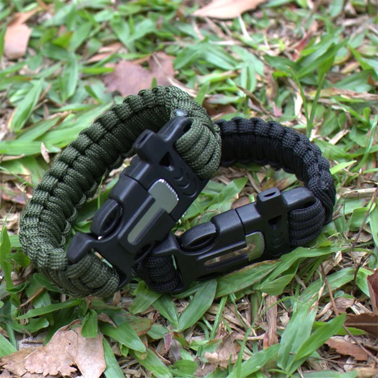 DY War wolf 2 seven-core umbrella rope survival bracelet , handmade camping multifunction survival braided paracord bracelet