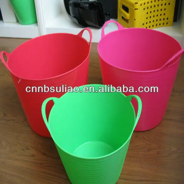 
25L simple colorful plastic soft buckets for garden and household 