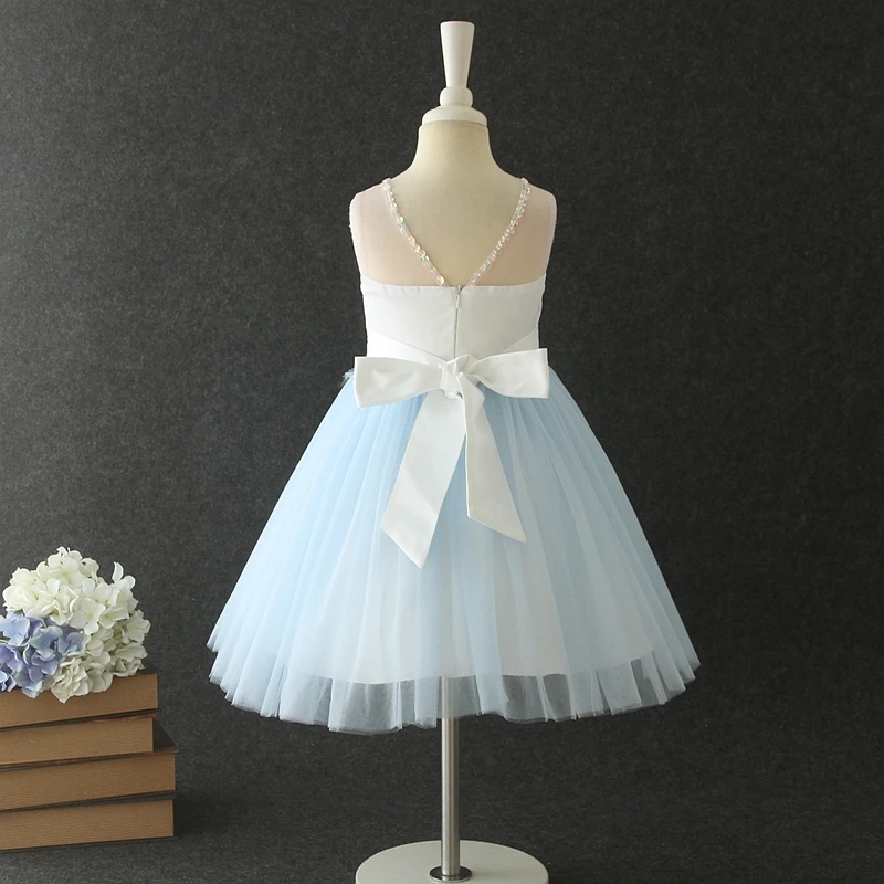 Ready to ship modern light blue 3-5 year old girl evening party daily casual dress