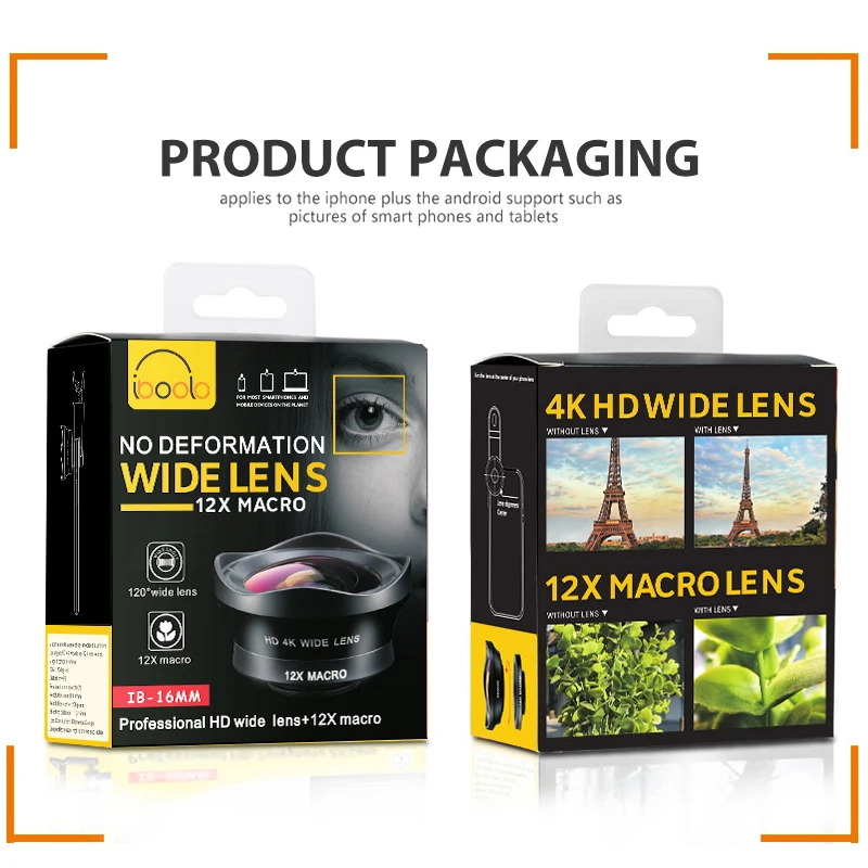 Iboolo Brand 16MM Factory Wholeselling Wide Angle Macro PRO Mobile Camera Lens with Universal Clip