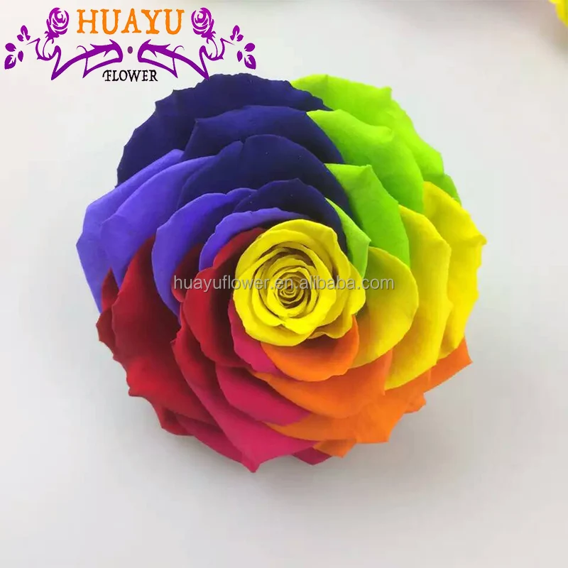  Свежие радужные розы для свадебного