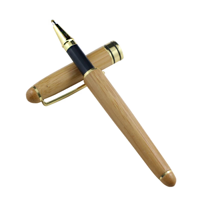 2019 New style good writing bamboo customized logo promotional  roller pen