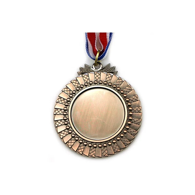 Customized Plated 3D Double Logo Soccer Award Medal with Ribbon Lanyard