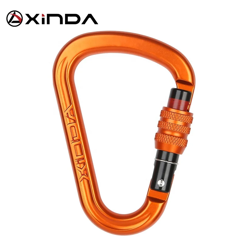 XINDA 24kN factory wholesale quality aviation aluminum  7075 screw gate climbing karabiner