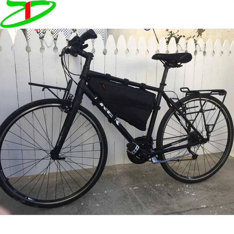 black large cycling frame bags, waterproof bike bag frame trunk with water bladder hydration port