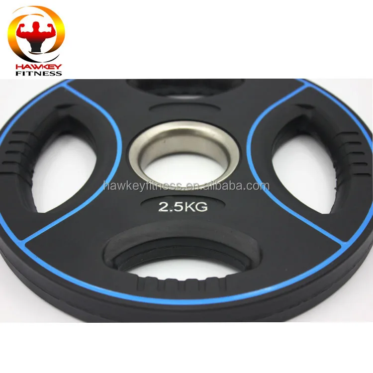 popular Rubber Coated weight plate with three holes