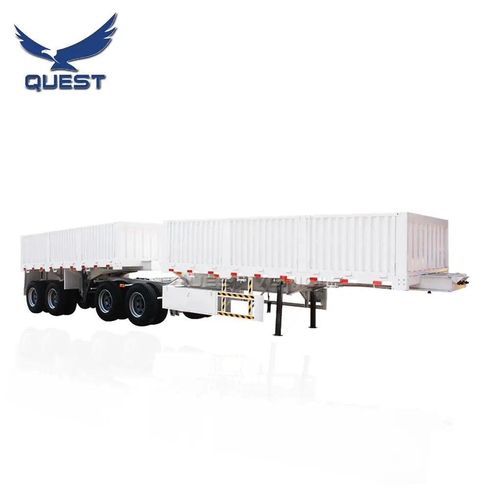 20ft Drawbar tandem Super Link Side Wall Container Trailer Interlink Cargo Transport Semi Trailer