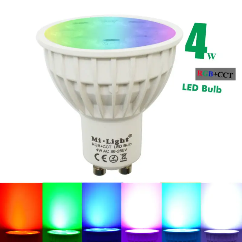 Диммируемая Светодиодная лампа 4 Вт GU10 RGB CCT 2700-6500K светодиодная умная лампа прожектор FUT103