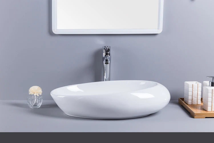 Italy Porcelain sink laundry sink cabinet combo bathroom ege shape bowl
