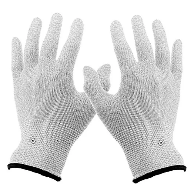 Conductive massage Silver Thread tens Gloves electrotherapy, compatible with TENS/EMS Machine Units