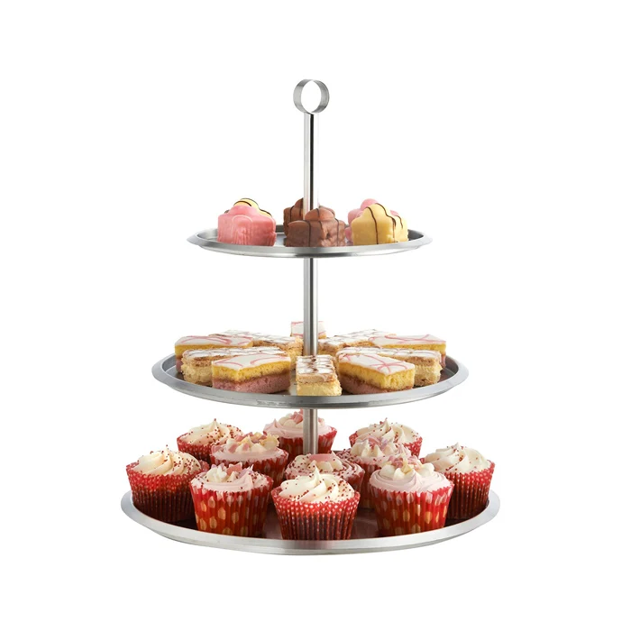 Нержавеющая сталь 3 яруса кружевных подставка для свадебного торта чтобы отобразить торты/Cupcakes/печенье/обувь на подошве из вспененного материала-для вечеринки и свадьбы