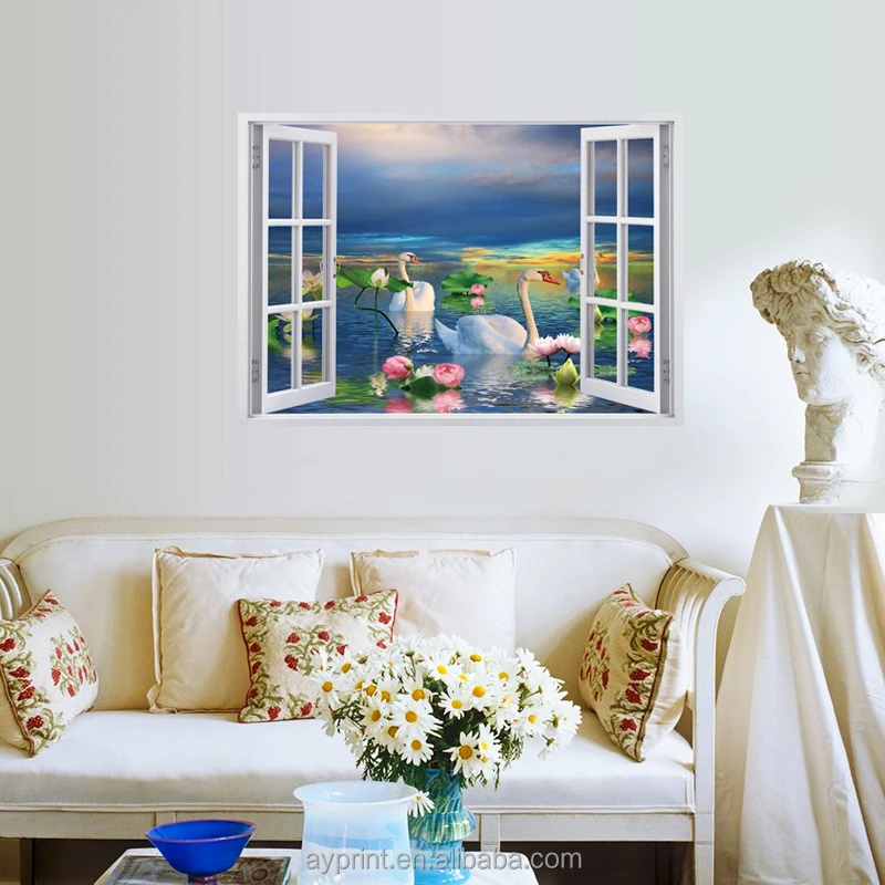 SK7019A/B 3D Window Home Decoration Wall Sticker Fake Window