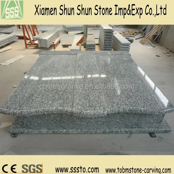 high polished sea weave white granite monument