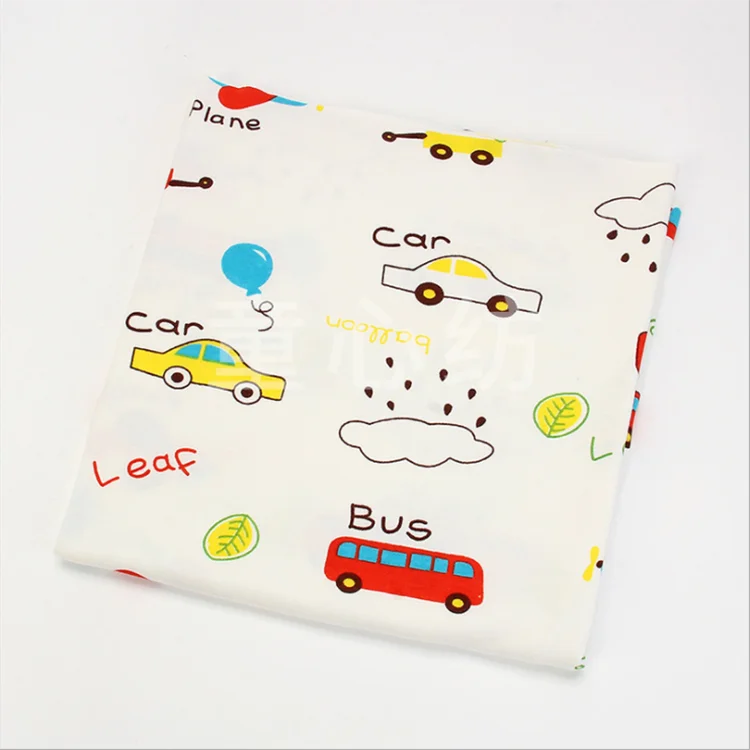 hight quality 100%cotton double face print siro yarn knit interlock breathable fabric for baby cloth Bib blanket china supplier