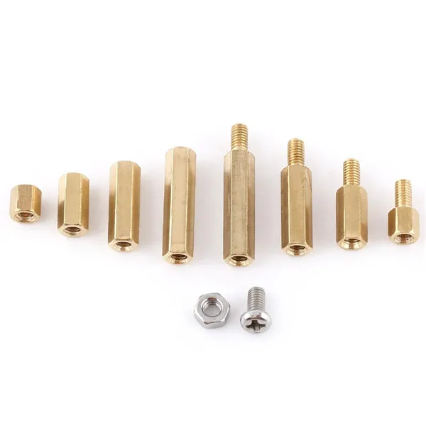 
200pcs/box Hot Selling Assorted M3 PCB Hex Male Female Threaded Brass Standoffs Screw Nut Assortment Set 