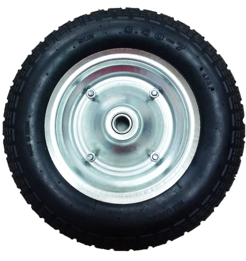 Turkey Market Heavy Duty 350-7 3.50-7 Pneumatic Wheel For Wheelbarrow