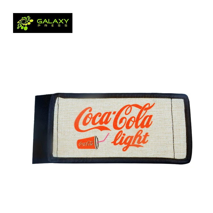 New material coming! Sublimation Textile blanks Linen Can Cooler with Black edge