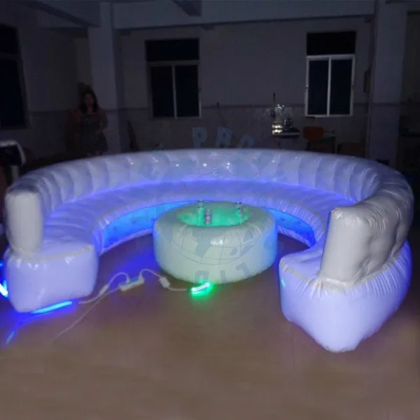 Giant Inflatable Furniture Air Lounge Sofa With LED Lamp