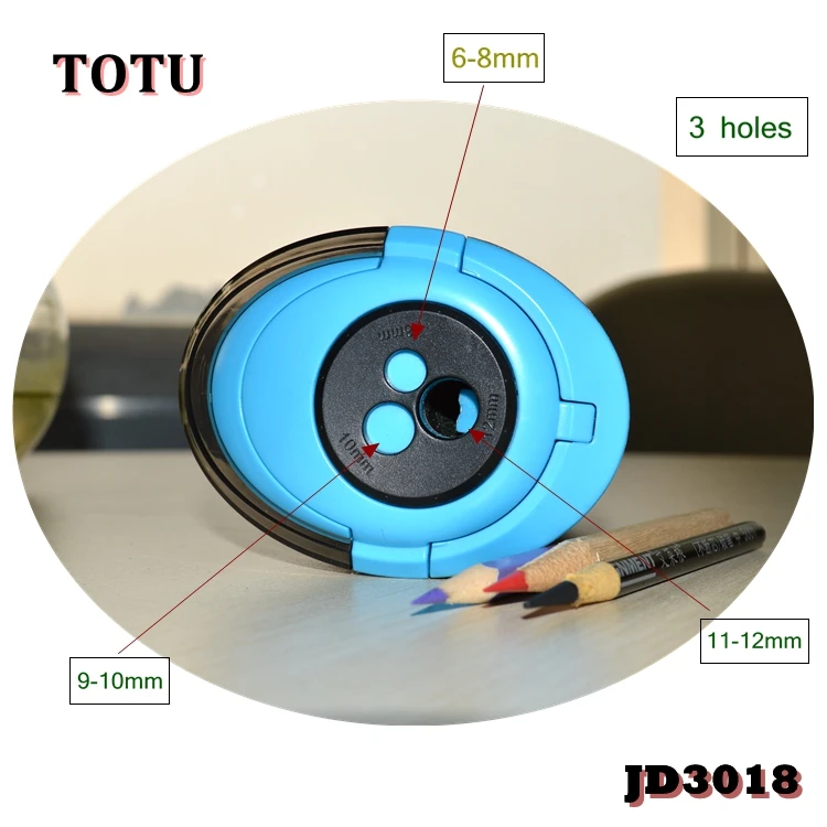 JD3018-3 3 hole electric pencil sharpener Rechargeable battery operated