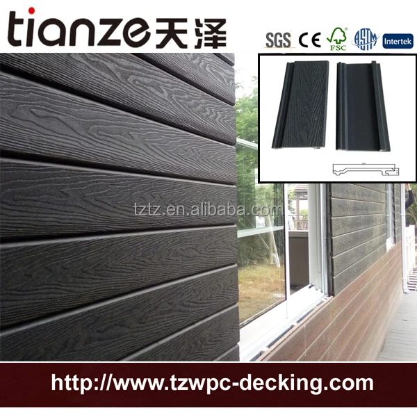 Composite Wood Exterior Cladding Decoration Garage Embossed WPC Wall Panel