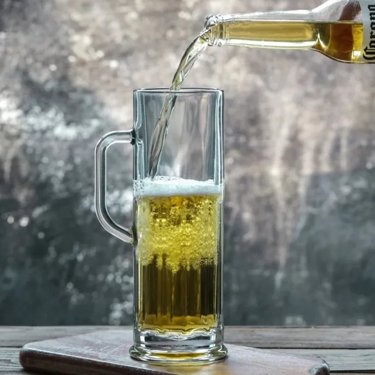 JHROC07 Hotsale New Design Tall Creative 1000ml Large Clear Glass Beer Glass juicer cup