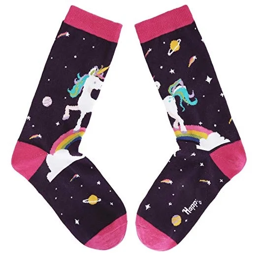 
18537 Women happy comfortable combed cotton my socks Little Pony lovely horse pattern crew socks 