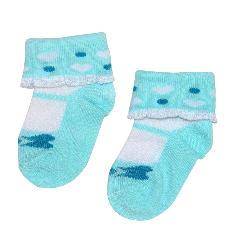 Hot Selling Lovely Heart-shape Pattern Printed Newborn Baby Socks 010