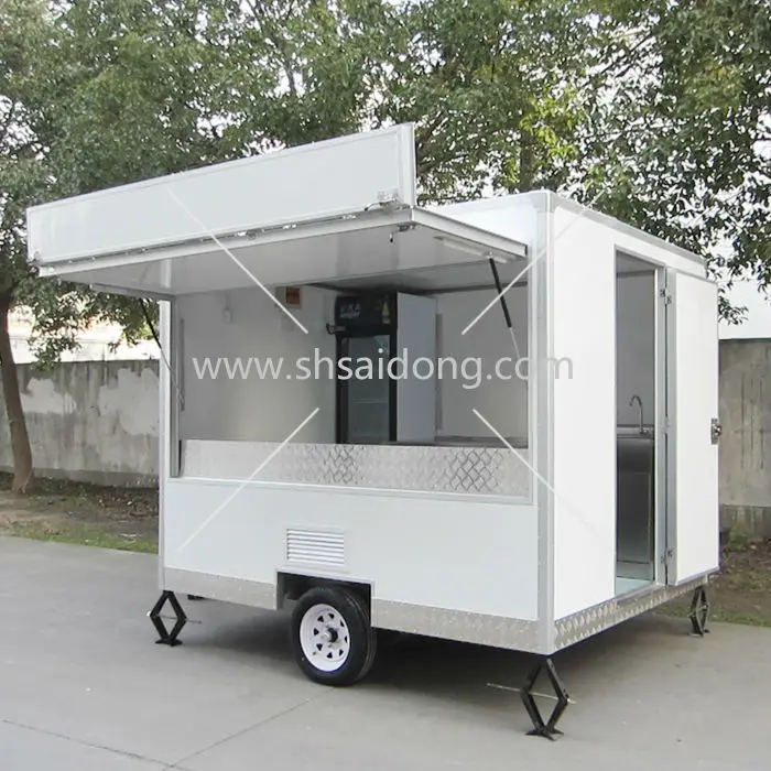 Fiberglass Beautiful food trailer/snack food catering truck made in Shanghai