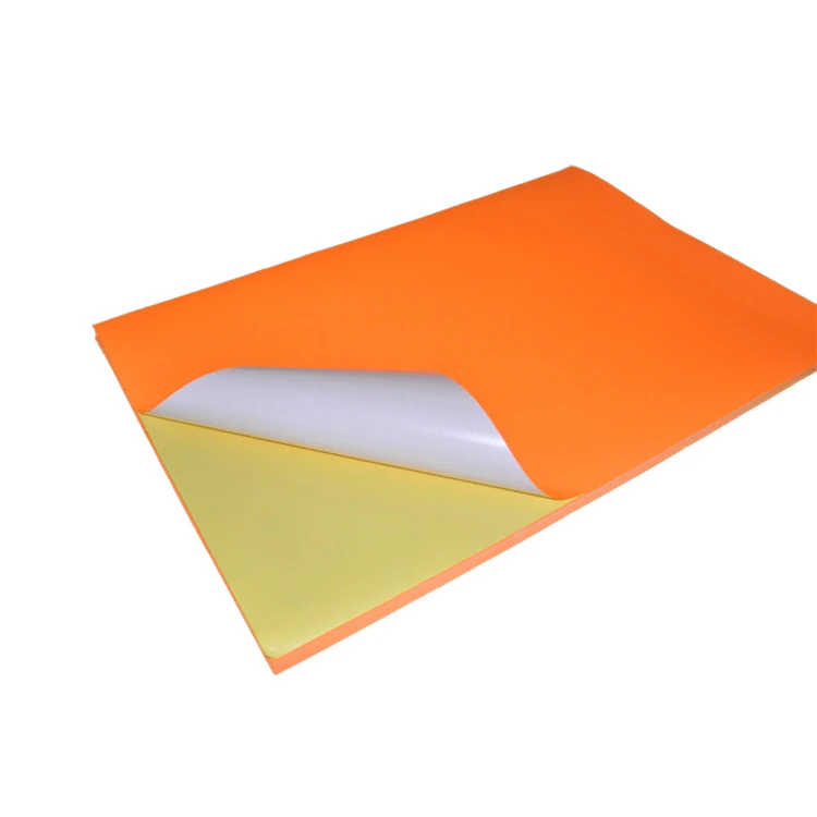 Пользовательская оптовая продажа Размер A4 самоклеящаяся флуоресцентная цветная наклейка бумага для лазерного и струйного принтера